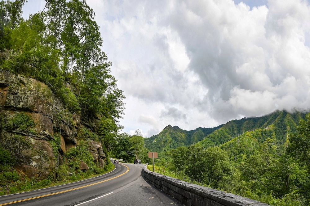 Newfound Gap Road with overlook