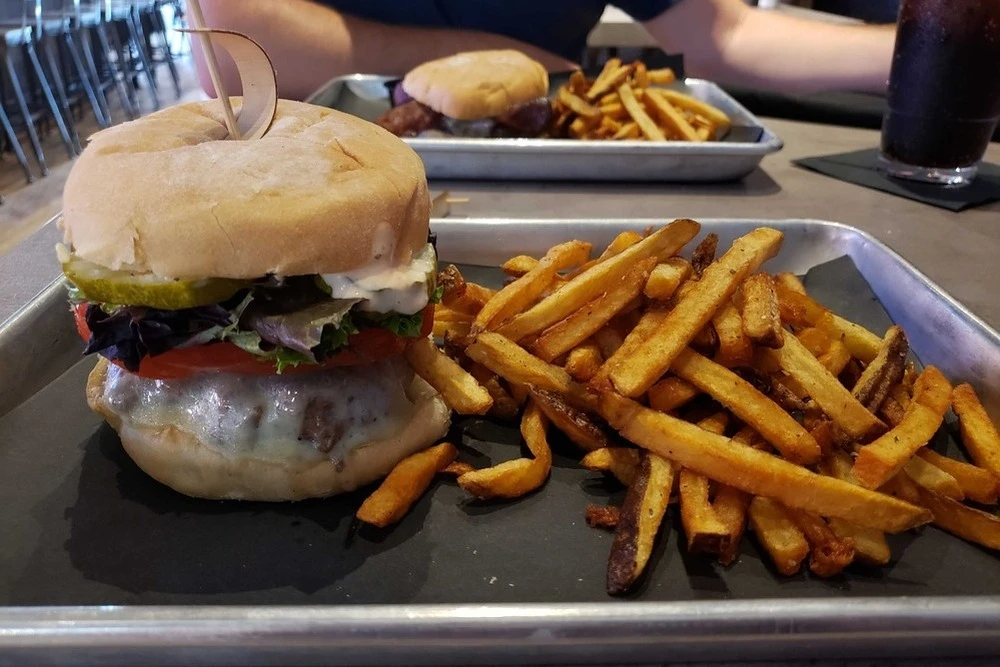burgers and fries at Graze Burgers in downtown Sevierville TN