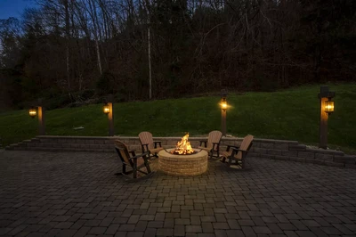 fire pit at cabin