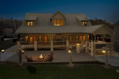 cabin with fire pit
