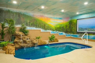 indoor pool on cloudy day