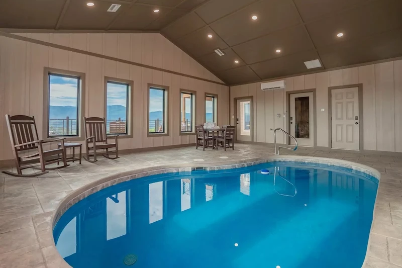 indoor pool at Smokies cabin