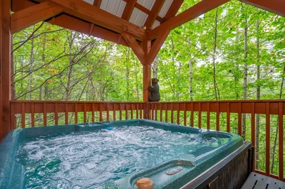 secluded hot tub