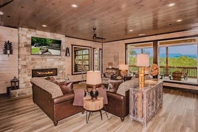 living room at cabin rental
